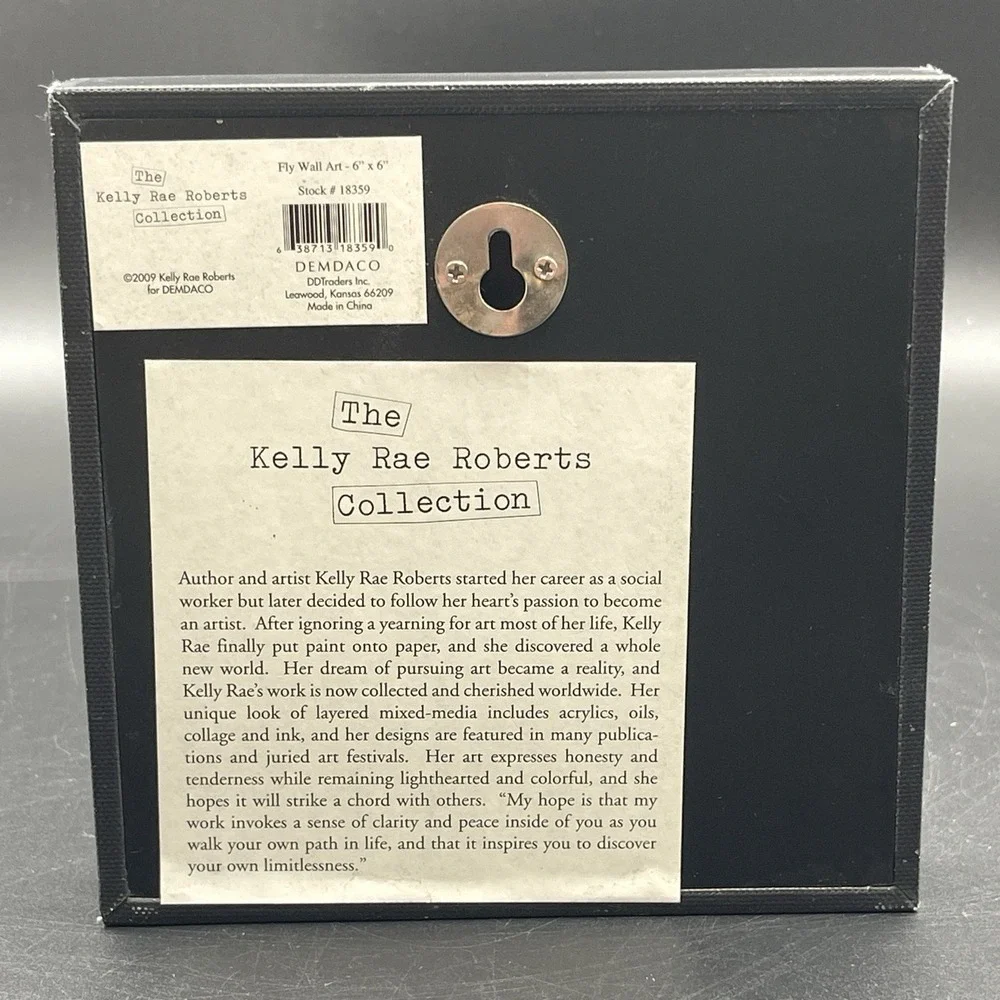 Kelly Rae Roberts Fly Butterfly Wall Art Plaque 6x6 Demdaco Inspirational